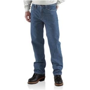 Carhartt FR Jeans Work Wear Blue Denim Bootcut Welders pipeline Men Sz 48 x 30